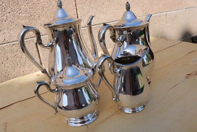 Vintage Reed and Barton Jamestown 1800 Silver Plate Tea Set | eBay
