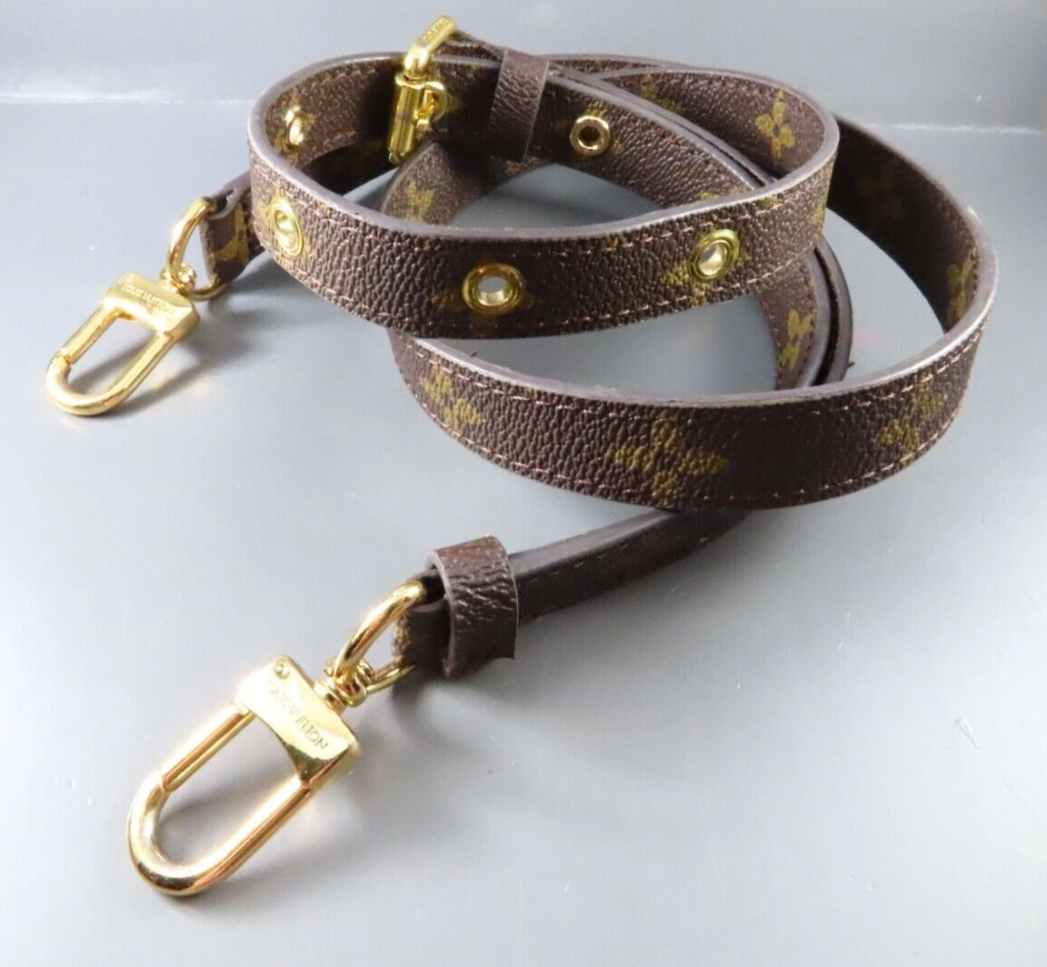 Auth Louis Vuitton J60068 MONOGRAM CANVAS Replacement Strap BROWN/GOLD  Buckle | eBay