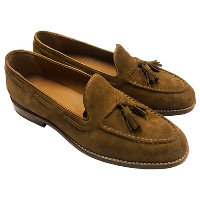 Herren Halbschuhe Wildleder Ledersohle genäht Blake Lav. handarbeit