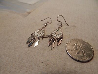 VTG 1960S 70S STERLING SILVER EARRINGS PIERCED DINGLE DANGLE CUTE 2.9 GRAMS