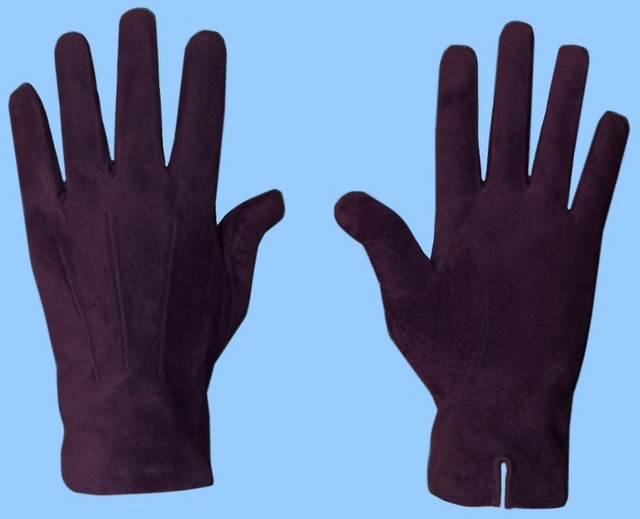 NEW MENS GENUINE PURPLE SUEDE LEATHER GLOVES with CASHMERE LINING