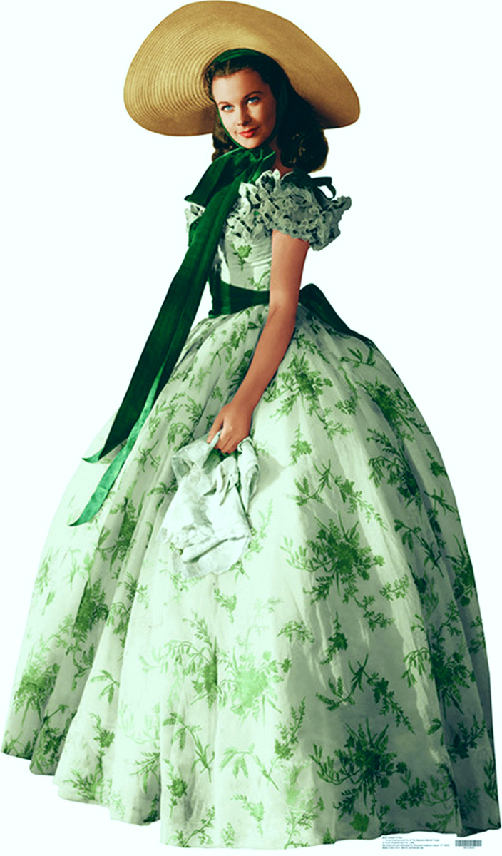GONE WITH THE WIND SCARLETT O'HARA VIVIEN LEIGH PHOTO POSTER GREEN PARTY  DRESS