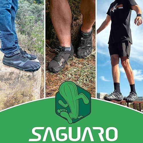 SAGUARO scarpe minimaliste a piedi nudi/scarpe da trail running/inchiostro unisex nero # NUOVO - Foto 2 di 6