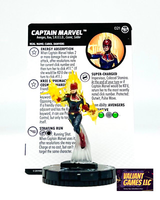Marvel Heroclix Captain Marvel #021 w/ Card Captain Marvel Gravity Feed Set