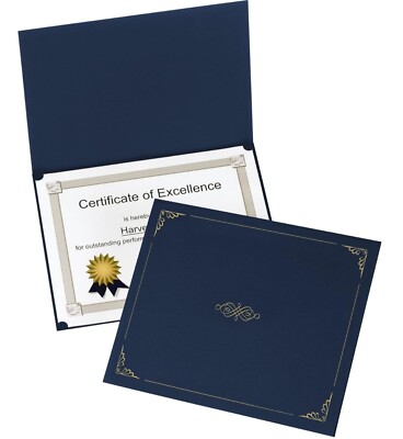 Esselte/TOPS Certificate Holder - 11'' X 8.5'' - 5 /Pack - Dark Blue (29900235BGD)
