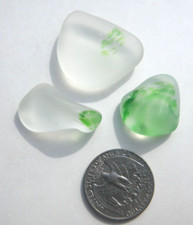 Sea Glass, Set of Thick Clear and Green