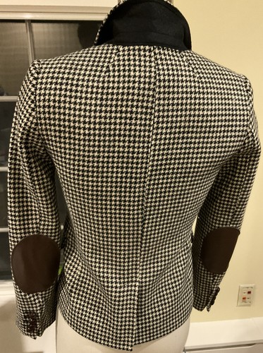 NWOT J. CREW SCHOOLBOY BLACK & WHITE HOUNDSTOOTH WOOL BLAZER JACKET SZ 0 - Picture 6 of 11
