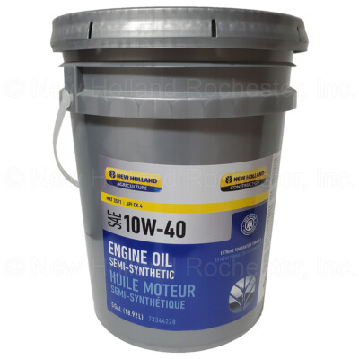 New Holland 5 Gal Engine Oil SAE 10W-40 CK-4 Semi-Synthetic MAT 3571 Part # 7...