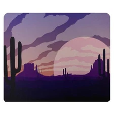 Purple Desert Moon Thick Mouse Pad Mat Desk Accessory Office Decor
