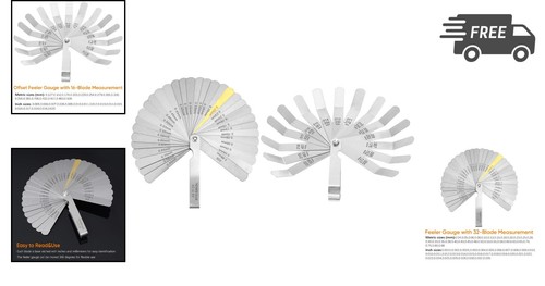 Feel Gauge Set 32 Blades Offset 16 Blades Dual Marked SAE Metric Clearances - Bild 2 von 9