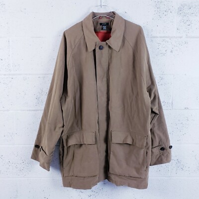 Mens Brown Long Sleeve Collared Front Pockets Full Zip Barn Coat  Size XL