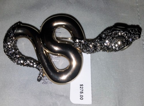 ALEXIS BITTAR Brooch Metallic SNAKE Crystal Gold NEIMAN MARCUS was $275 New Tag - Picture 6 of 6