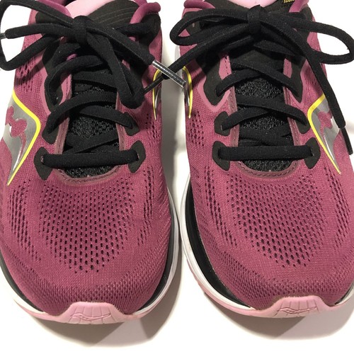 Saucony Ride 14 Damen-Laufschuhe Größe 9 lila pink Schnürschuhe aktiv Fitnessstudio Freizeit - Bild 4 von 12