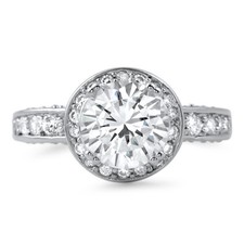3.10 CTW Sterling Silver AAA CZ Halo Engagement Ring for Women