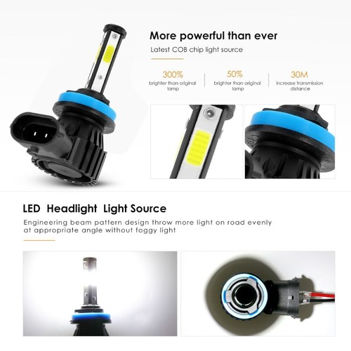 Kit de bombillas combo de faros LED 9005 H11 de 2/4 lados haz alto bajo extremadamente blanco - Imagen 7 de 15