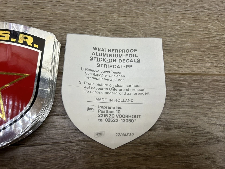 USSR Russia Weatherproof Aluminum Foil Sticker Decals Made In Holland Lot Of 50 - Image 4 of 4