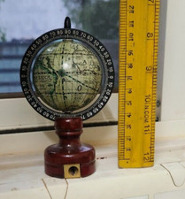 Vintage 5 " Holz Sockel World Globus Bleistift Spitzer