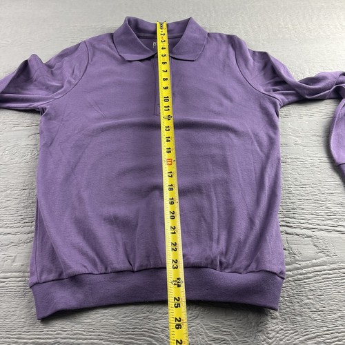Norm Thompson Sweater Womens XS Pullover Purple Henley Collared Prima Cotton - Picture 8 of 13