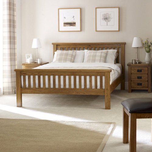 Rustic Oak 6ft Super King Size Bed High Foot Board Solid Bedroom Rustic Oak 6ft Super King Size Bed High Foot Board Solid Bedroom Furniture Rs39 Ebay