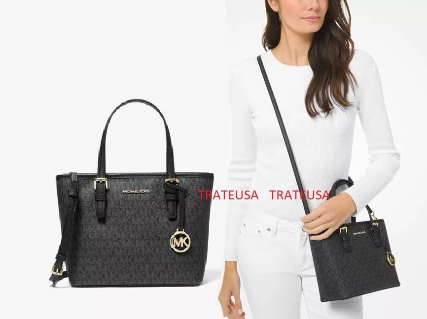 Michael Kors Jet Set Travel Extra Small Logo Top Zip Tote Black