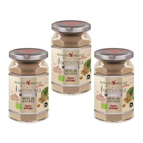 Rigoni di Asiago Nocciolata Bianco 3 x 270g Organic Hazelnut Spread - Picture 7 of 10