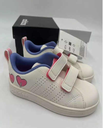 Adidas VS Advantage Clean Comfort I 'Hearts' Toddler Baby Shoe 7K Eu 23.5#DB1935 - Picture 2 of 5