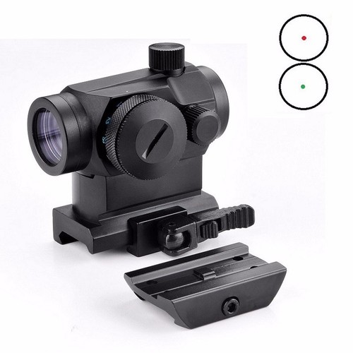 Tactical Mini 1X22 Reflex Red Green Dot Scope Sight with QD Quick Rise Mount