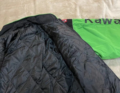 Unisex Adults Kawasaki F1 Team Racing Embroidery Cotton Padded Zip Jacket Black! - Picture 9 of 17