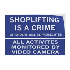 Horizontal Vinyl Safety Sign Shoplifting Offenders Prosecuted Video Surveillance