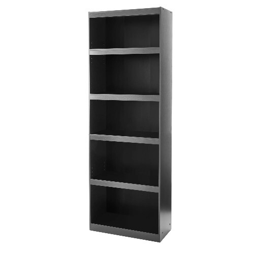 Framed 5-Shelf Bookcase 71" Tall Adjustable Wood Storage Shelving Wide Bookshelf