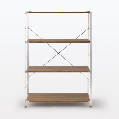 MUJI Stainless Unit Shelf Wide Middle Walnut W 33.9 in /D 16.2 in /H 47.3 in - Picture 2 of 11