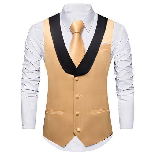 Men's Tuxedo Vest & Bowtie/Necktie Set, Classic Formal Waistcoat Paisley Floral - Picture 26 of 224