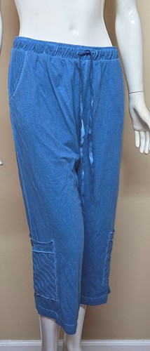 Focus Casual Life By JJ Womens Blue Cotton Dye Relax Pants Size XL NEW - Afbeelding 2 van 9