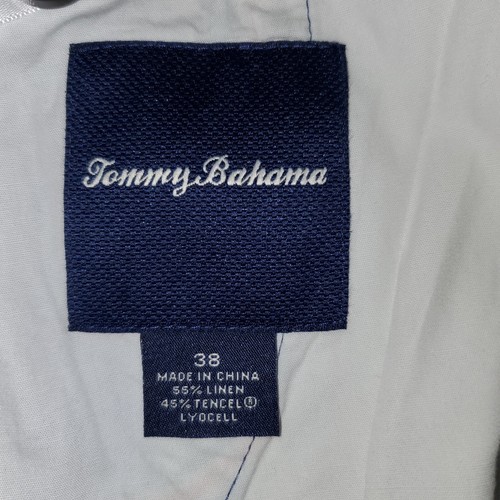 Tommy Bahama Men's Linen Blend Plaid Bermuda Shorts Blue Golf Beach, Size 38 - Picture 12 of 12