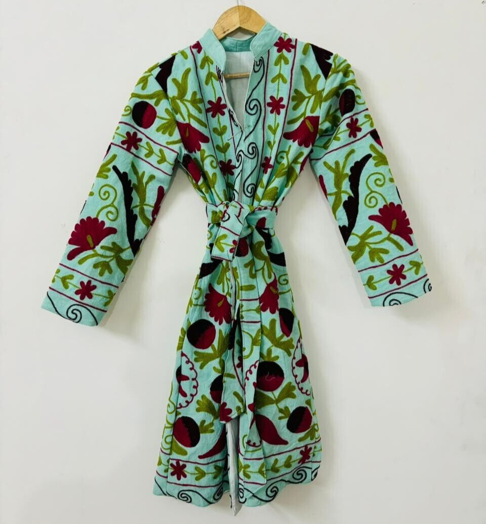 Abrigo Suzani de tamaño libre, abrigo boho hippie, ropa de mujer, especial de...