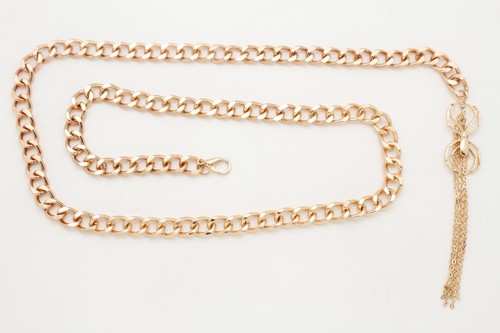 Women Hip Waist Gold Metal Chain Skinny 