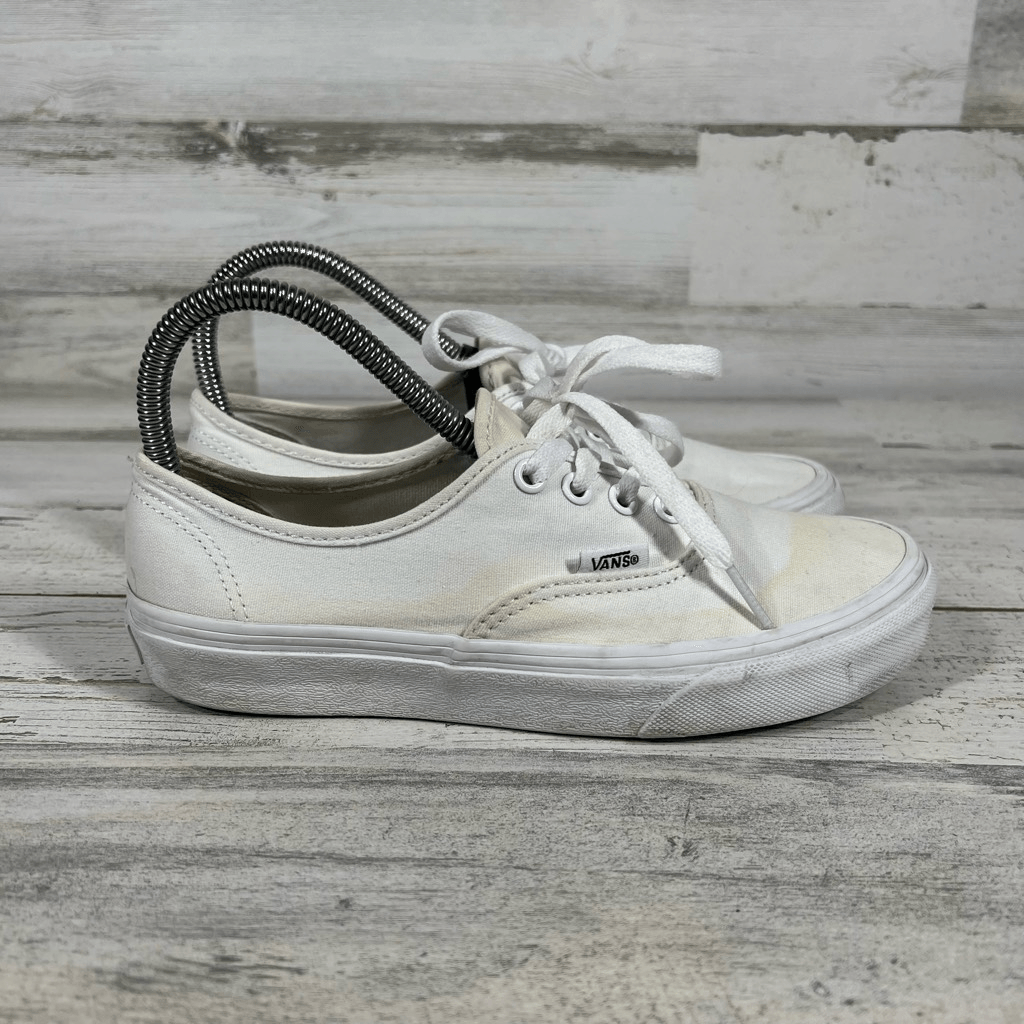 VANS Womens Off The Wall Classic Low Top Canvas Skate Shoes White Mens Size 5/6-image