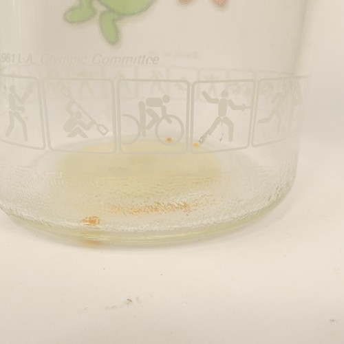 Vintage M&M 1984 LA Olympics Glass Candy Jar Embossed Lid Anchor Hocking FCK7P - Picture 5 of 15