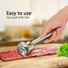 Stainless Steel Meat Tenderizer Roller Hammer Mallet For Steak Beef Chicken Tool