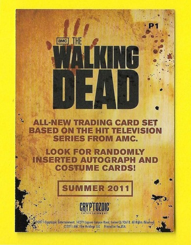 2011 Cryptozoic The Walking Dead Trading Cards Season 1 Promo P1 - Picture 2 of 3