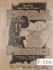 Federal Presses 1 to 7, Openback Inclinable Punch Press Parts Lists Manual