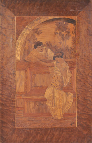 Romeo and Juliet, artistic marquetry from the 1910's - Afbeelding 1 van 4