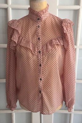 ruffle polka dot blouse