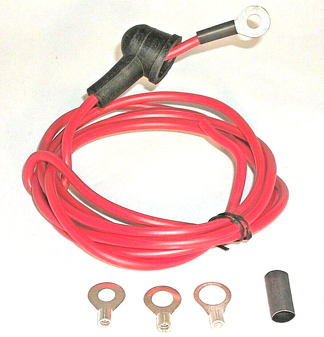 Alternator Battery Wire 10 AWG With Boot 1/4 Inch Terminal 3 FT Long