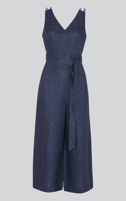 strappy linen jumpsuit