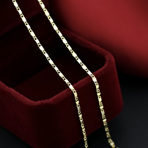 9K YELLOW GOLD GF FLAT Anchor RING CURB CHAIN WOMENS MENS SOLID ITALIAN NECKLACE - Bild 6 von 24
