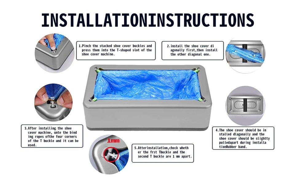 Máquina automática de cubiertas de zapatos con 200 cubiertas de zapatos desechables (plateadas) Foto 4 de 4