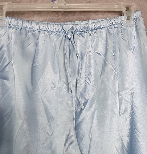 Sonoma Light Blue Satin Pajamas Womens Large Pajama Set 2 Pc Top Pants Floral - Picture 7 of 12