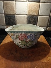 Vintage H,j ,wood Handpainted Indian Tree Mantle Vase Planter Staffordshire ,