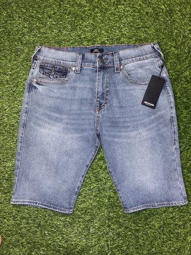 Pantalones cortos de mezclilla True Religion Rocco Big T con solapa para hombre talla 34” precio de venta sugerido por el fabricante $159 - Imagen 2 de 6